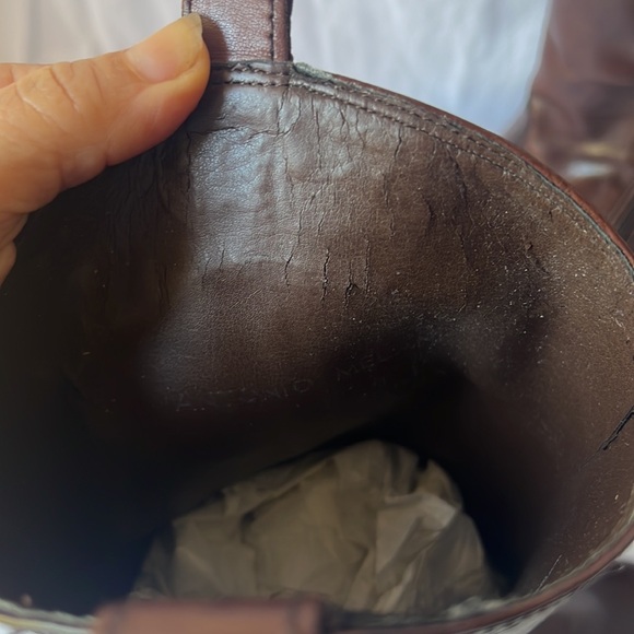 Antonio Melani Leather Dark Brown Boots 9.5M New with deffect - Picture 16 of 16